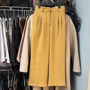 Mustard/Deep Tan Pleated Aritzia/Wilfred Trousers